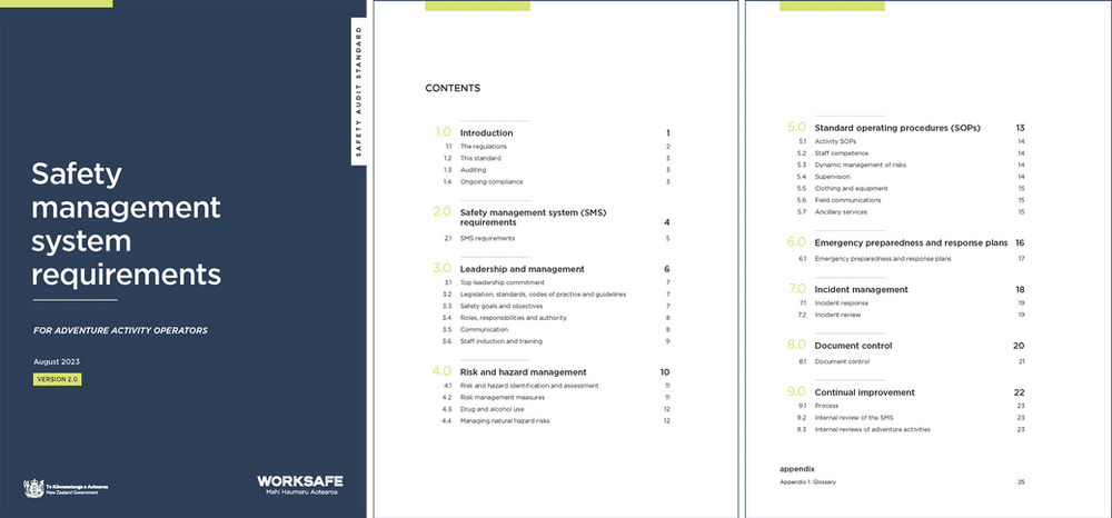 Safety Management System Requirements for Adventure Activity Operators. 